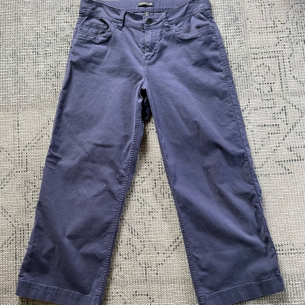 Toad&Co earthworks wide leg cotton cropped pant - Size 8